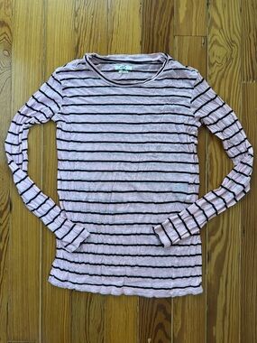 Isabel Marant Etoile Linen Blend Striped Long Sleeve Tee